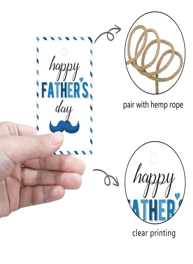 Aukolass 50PCS Father’s Day Gift Tags, Happy Fathers Day to The Best Dad Tags for Gift Packaging and Birthday Celebrations (White) - Image 3